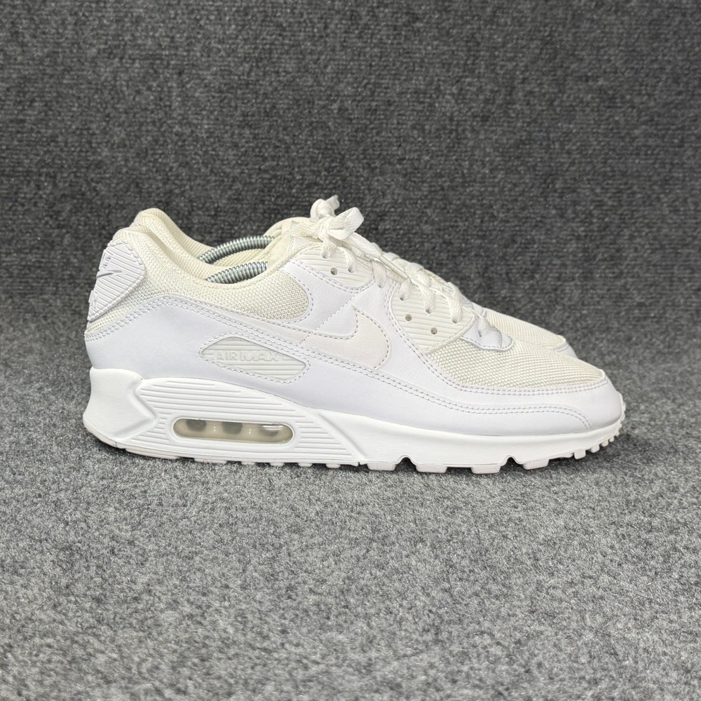 Nike Air Max 90 Shoes Men's 11.5 Triple White Athletic Retro Running Training